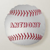 Aangepaste naam Rond Baseball-Sierkussen Rond Kussen (Voorkant)