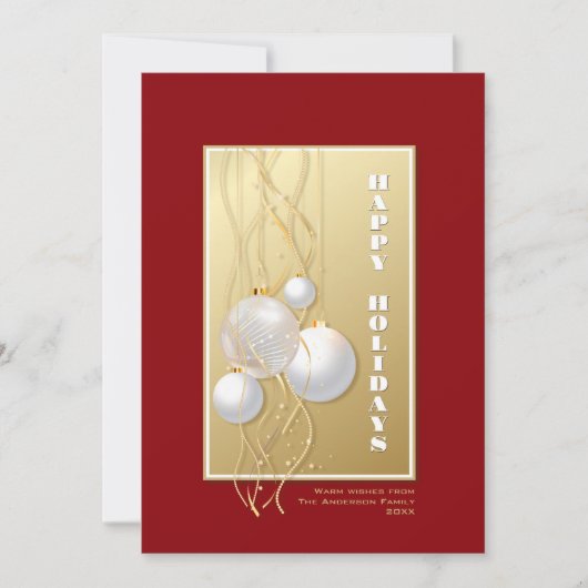 Aangepaste naam rood en goud kerstgroet feestdagenkaart (Voorkant)