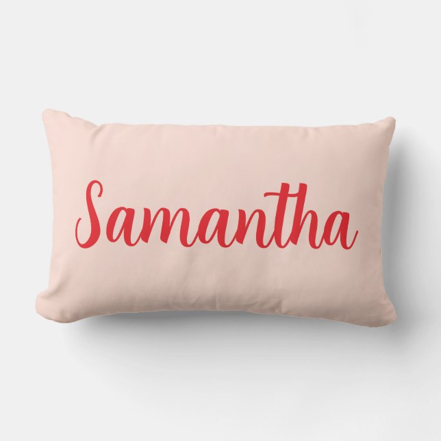 Aangepaste naam rood – gepersonaliseerd kussen (Voorkant)