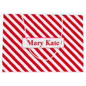 Aangepaste naam Rood/Wit Strepen Groot Cadeauzakje (Achterkant)