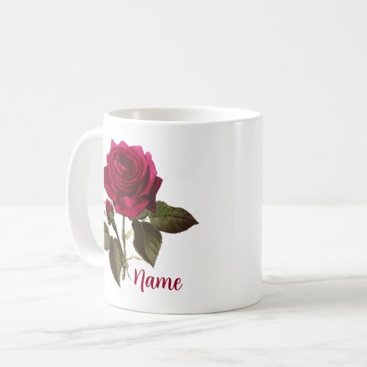 Aangepaste Naam  Roos Flower Coffee Mok (Voorkant links)