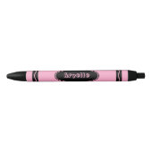 Aangepaste naam  Roze Crayon Style Zwarte Inkt Pen (Voorkant)