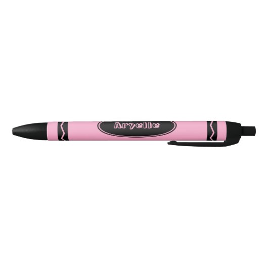 Aangepaste naam  Roze Crayon Style Zwarte Inkt Pen (Bodem)