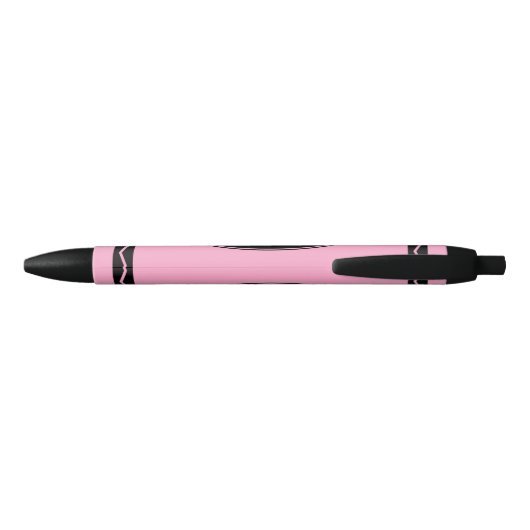 Aangepaste naam  Roze Crayon Style Zwarte Inkt Pen (Achterkant)