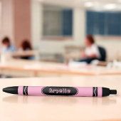 Aangepaste naam  Roze Crayon Style Zwarte Inkt Pen