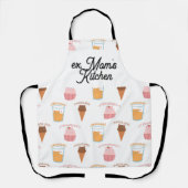 Aangepaste naam Roze Cupcake en Zwarte Kat Patroon Schort (Voorkant)