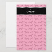 Aangepaste naam roze dachshunds briefpapier (Voorkant / Achterkant)