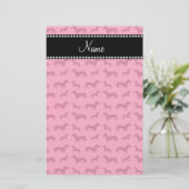 Aangepaste naam roze dachshunds briefpapier (Staand voorkant)