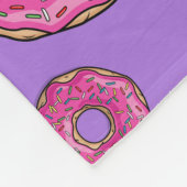 Aangepaste naam Roze Donuts Paars Fleece Deken (Hoek)