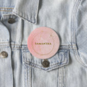 Aangepaste Naam Roze en Goud Ronde Button 7,6 Cm (In situ)
