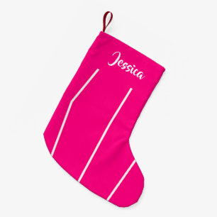 Aangepaste naam roze en wit kleine kerstsok