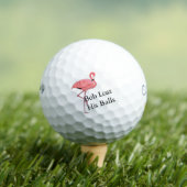 Aangepaste naam Roze Flamingo Golf Humor Golfballen (Insitu Shirt)
