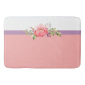 Aangepaste naam Roze Floral Badmat (Voorkant)