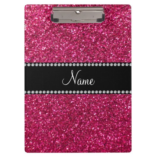 Aangepaste naam roze glitter klembord (Voorkant)