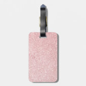 Aangepaste naam Roze glitter Sparkle Style Bagagelabel (Achterkant verticaal)