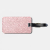 Aangepaste naam Roze glitter Sparkle Style Bagagelabel (Achterkant horizontaal)
