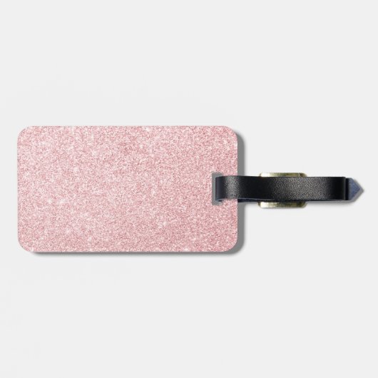 Aangepaste naam Roze glitter Sparkle Style Bagagelabel (Achterkant horizontaal)