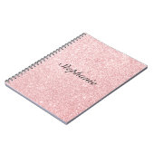 Aangepaste naam Roze glitter Sparkle Style Notitieboek (Linkerzijde)