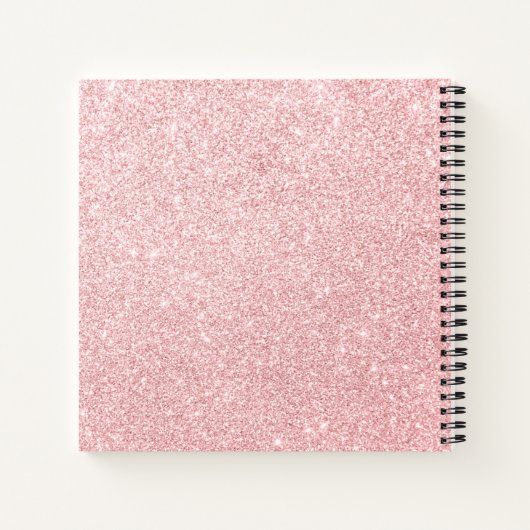 Aangepaste naam Roze glitter Sparkle Style Notitieboek (Achterkant)