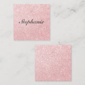 Aangepaste naam Roze glitter Sparkle Style Notitiekaartje (Voorkant / Achterkant)