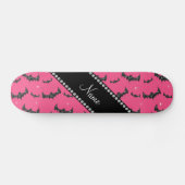 Aangepaste naam roze glittervlekken skateboard (Horizontaal)