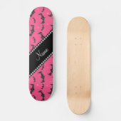 Aangepaste naam roze glittervlekken skateboard (Voorkant)