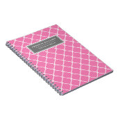 Aangepaste naam Roze grijs patroon Notitieboek (Rechterzijde)