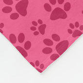 Aangepaste naam roze hond poten turquoise bow fleece deken (Hoek)