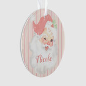 Aangepaste naam Roze kerstkerstfeestdag Ornament (voorkant)