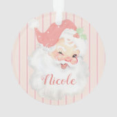 Aangepaste naam Roze kerstkerstfeestdag Ornament (achterkant)