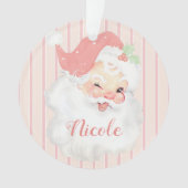 Aangepaste naam Roze kerstkerstfeestdag Ornament (voorkant)