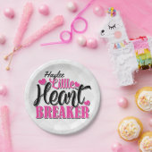 Aangepaste naam Roze kleine hartbreker Papieren Bordje (Feest)