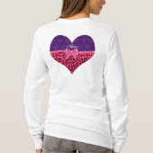 Aangepaste naam roze leopard paars damask bow t-shirt (Achterkant)