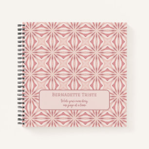 Aangepaste naam Roze Modern Floral Chic Girly Notitieboek