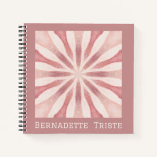 Aangepaste naam Roze Moderne Bloemrijke Chic Mooie Notitieboek