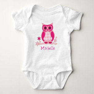 Aangepaste naam Roze Owl Baby Nursery Gift Romper