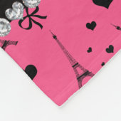 Aangepaste naam roze parijs eiffeltoren fleece deken (Hoek)