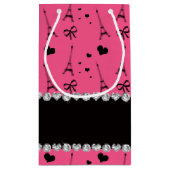 Aangepaste naam roze parijs eiffeltoren klein cadeauzakje (Achterkant)