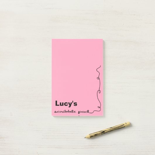 Aangepaste naam Roze plakbord Post-it® Notes (Op bureau)