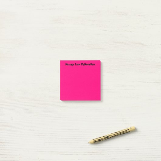 Aangepaste naam Roze Post-it® Notes (Op bureau)