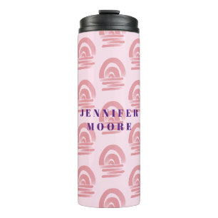 Aangepaste naam Roze Regenboog Patroon Thermosbeker