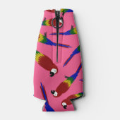 Aangepaste naam roze rode papegaaien flesjeskoeler (Achterkant)