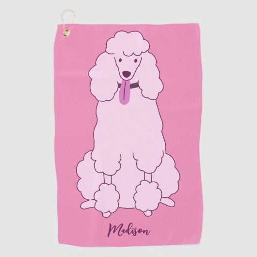 Aangepaste naam Roze Rodle Golfhanddoek (Voorkant)