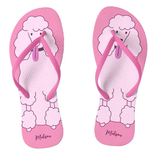 Aangepaste naam Roze Rodle Teenslippers (Voetbed)