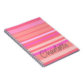 Aangepaste naam Roze strepen Notitieboek (Rechterzijde)