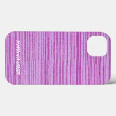 Aangepaste naam roze strepen textiel Case-Mate iPhone case (Achterkant (horizontaal))