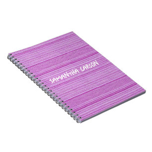 Aangepaste naam roze strepen textiel notitieboek