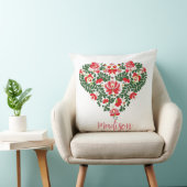 Aangepaste naam Roze Typografie / Bloemen Folk Hea Kussen (Stoel)