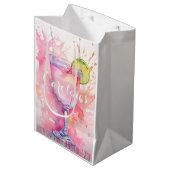 Aangepaste naam Roze vrijgezellenfeest Medium Cadeauzakje (Voorkant Gekanteld)