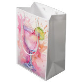 Aangepaste naam Roze vrijgezellenfeest Medium Cadeauzakje (Achterkant Gekanteld)